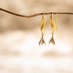 Snowdrop leaf earrings